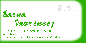 barna vavrinecz business card